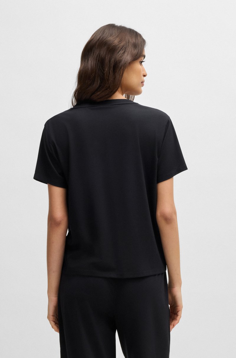 Hugo Boss Camiseta De Pijama Con Cuello En Pico Y Logo Apilado