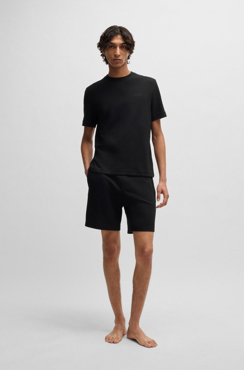 Hugo Boss Camiseta De Pijama Con Estructura De Rejilla Y Logo Bordado