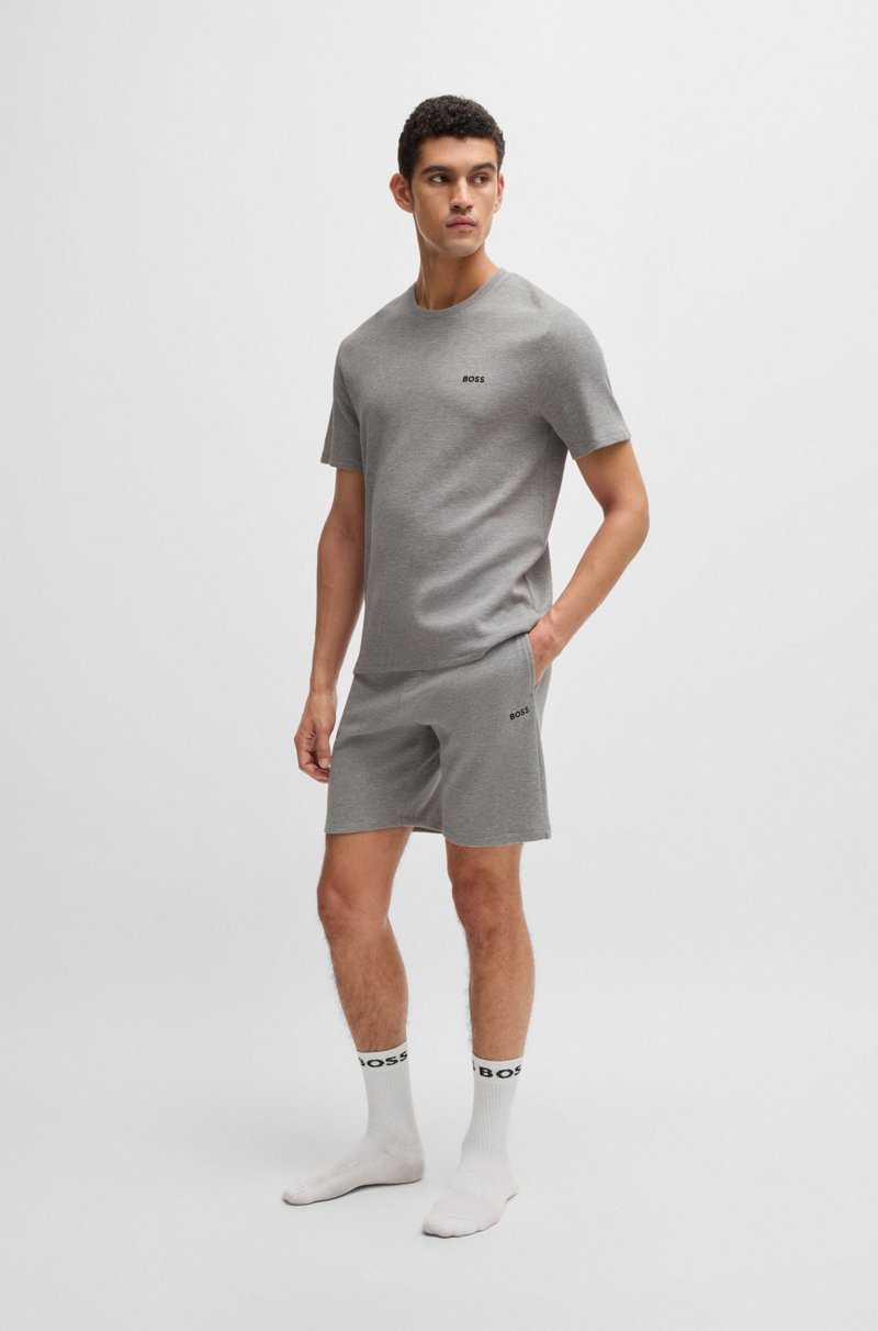 Hugo Boss Camiseta De Pijama Con Estructura De Rejilla Y Logo Bordado