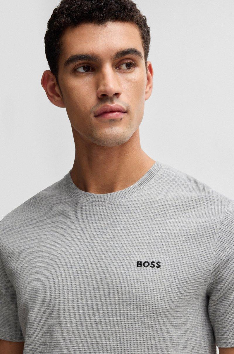 Hugo Boss Camiseta De Pijama Con Estructura De Rejilla Y Logo Bordado