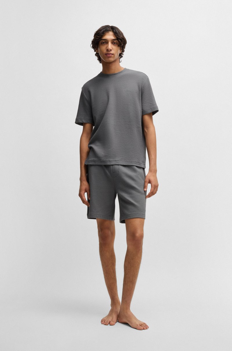 Hugo Boss Camiseta De Pijama Con Estructura De Rejilla Y Logo Bordado