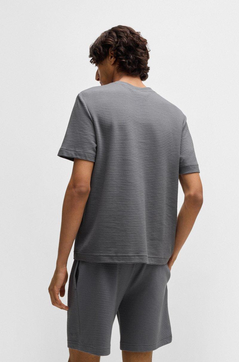 Hugo Boss Camiseta De Pijama Con Estructura De Rejilla Y Logo Bordado