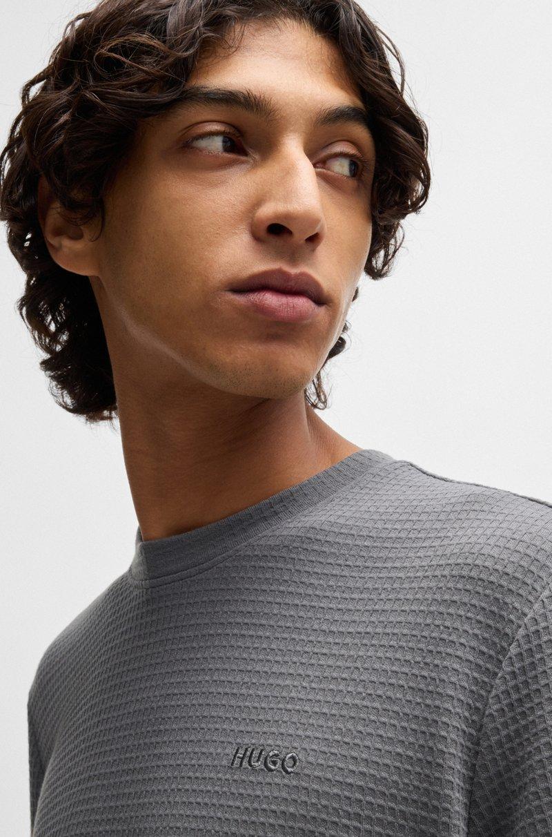 Hugo Boss Camiseta De Pijama Con Estructura De Rejilla Y Logo Bordado