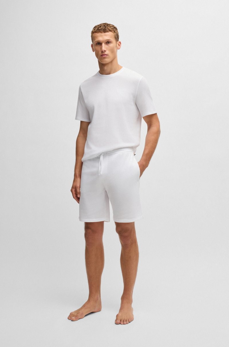 Hugo Boss Camiseta De Pijama Con Estructura De Rejilla Y Logo Bordado