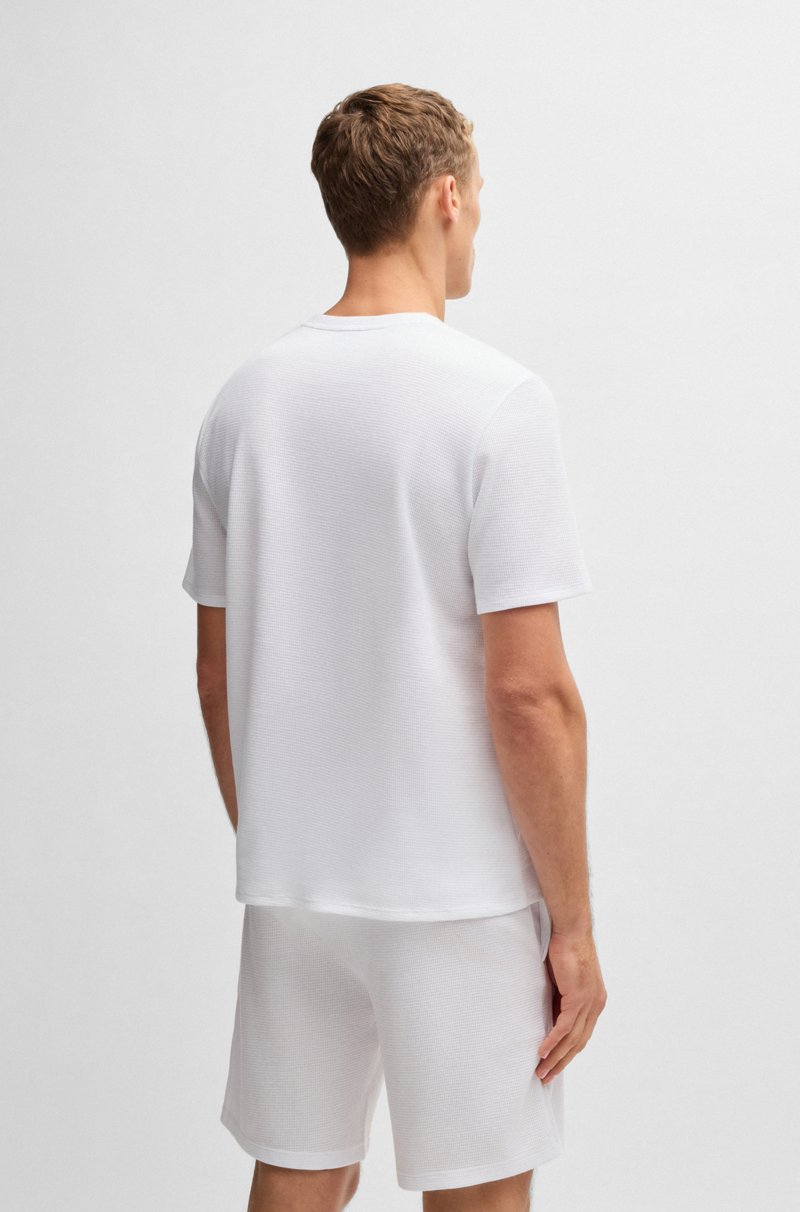 Hugo Boss Camiseta De Pijama Con Estructura De Rejilla Y Logo Bordado