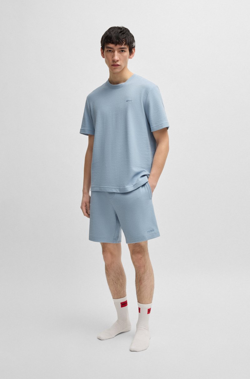 Hugo Boss Camiseta De Pijama Con Estructura De Rejilla Y Logo Bordado