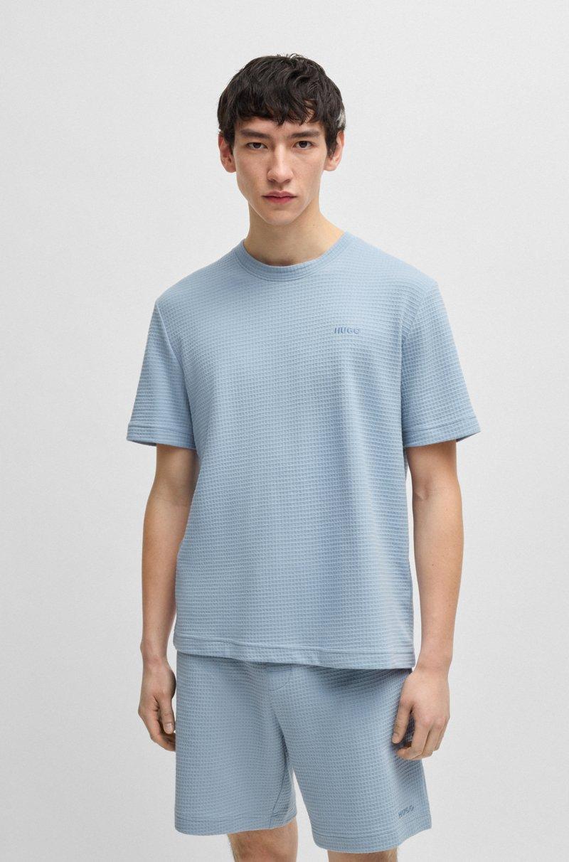 Hugo Boss Camiseta de pijama con estructura de rejilla y logo bordado