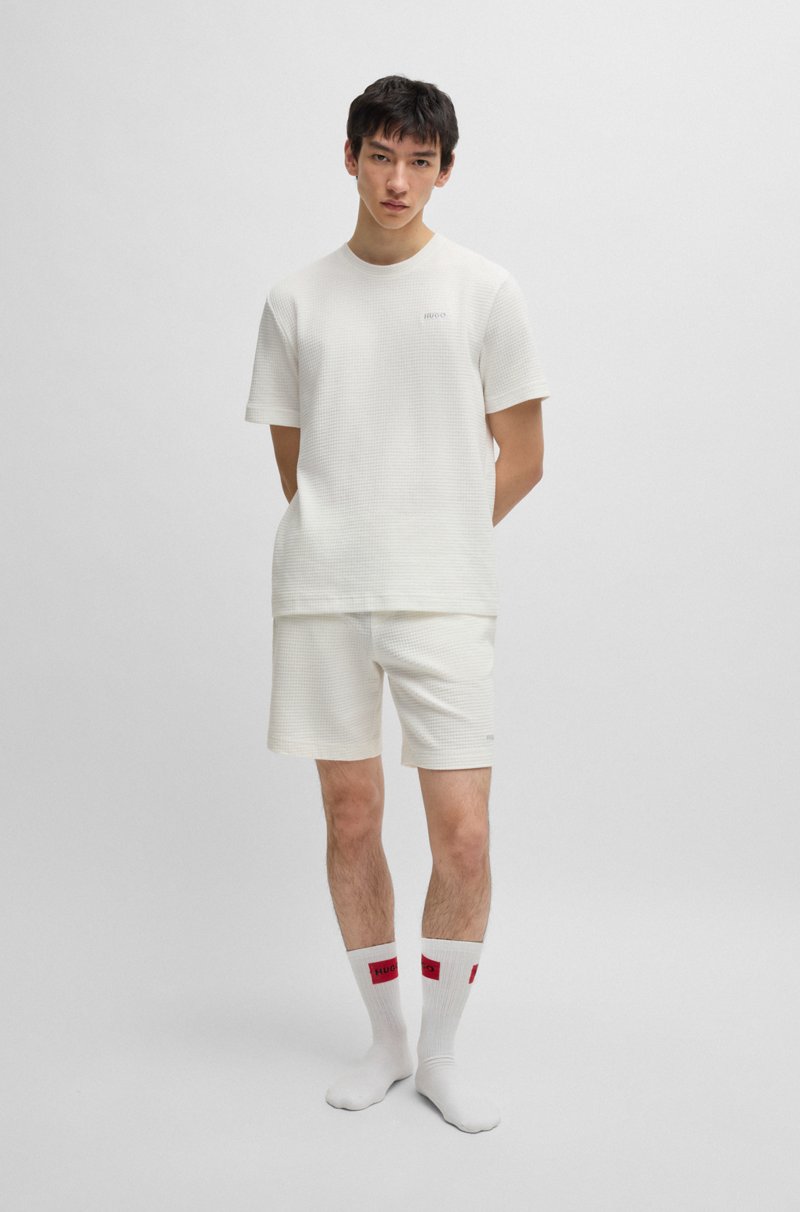 Hugo Boss Camiseta De Pijama Con Estructura De Rejilla Y Logo Bordado