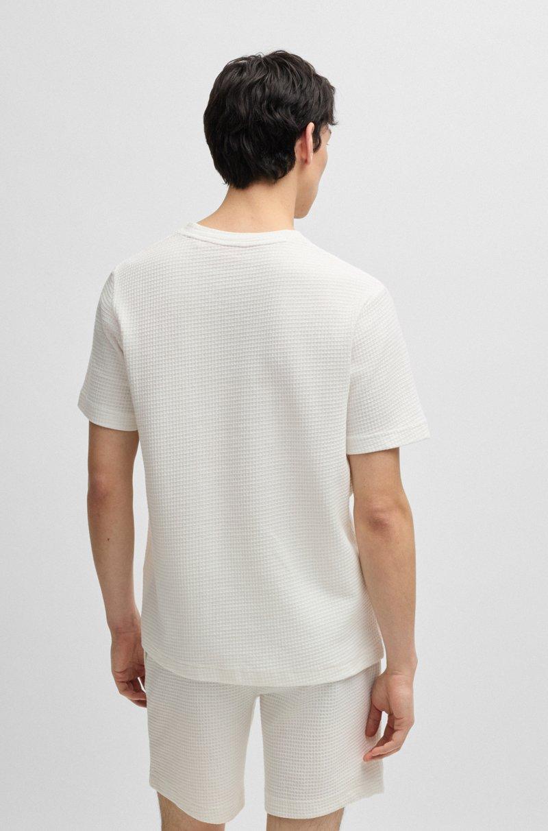 Hugo Boss Camiseta De Pijama Con Estructura De Rejilla Y Logo Bordado