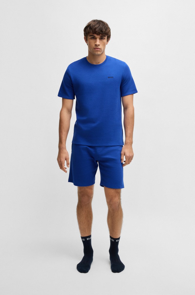 Hugo Boss Camiseta De Pijama Con Estructura De Rejilla Y Logo Bordado