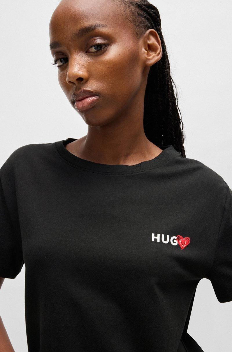 Hugo Boss Camiseta De Pijama De Mezcla De Modal Con Logo Estampado