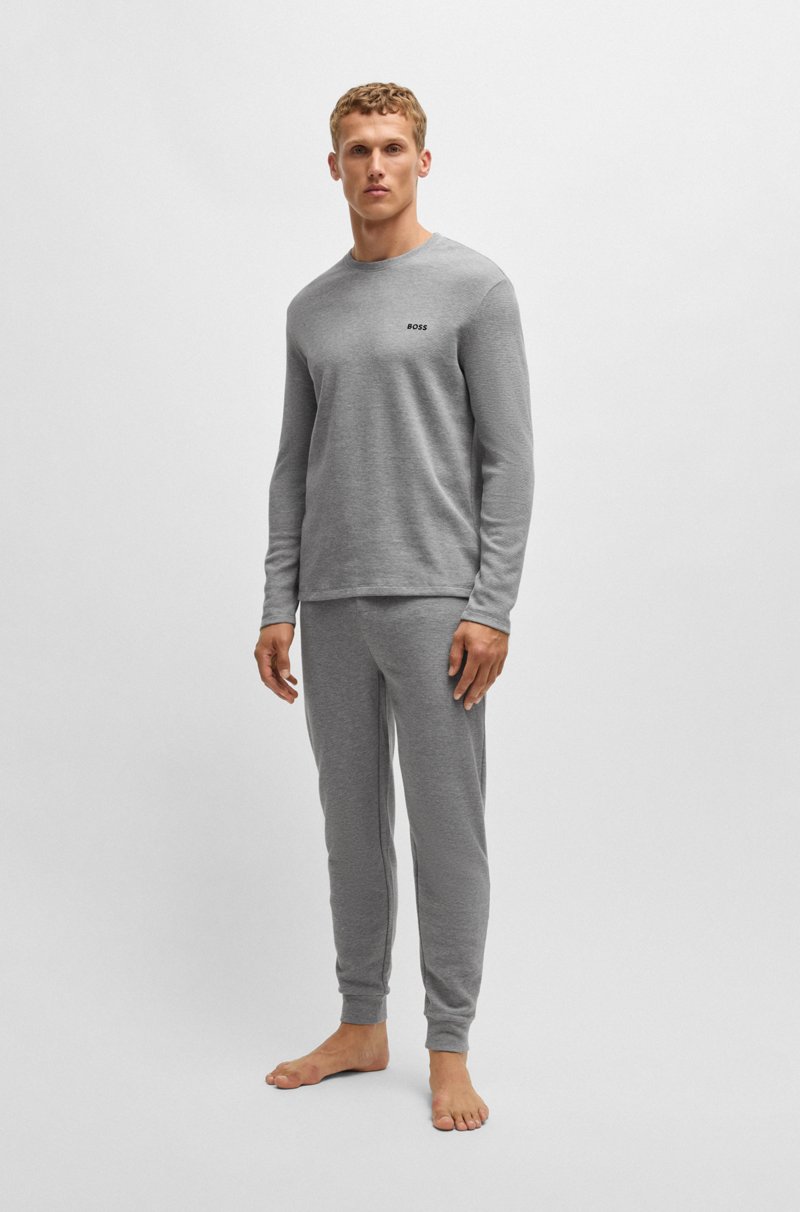 Hugo Boss Camiseta De Pijama En Algodón Con Logo Bordado