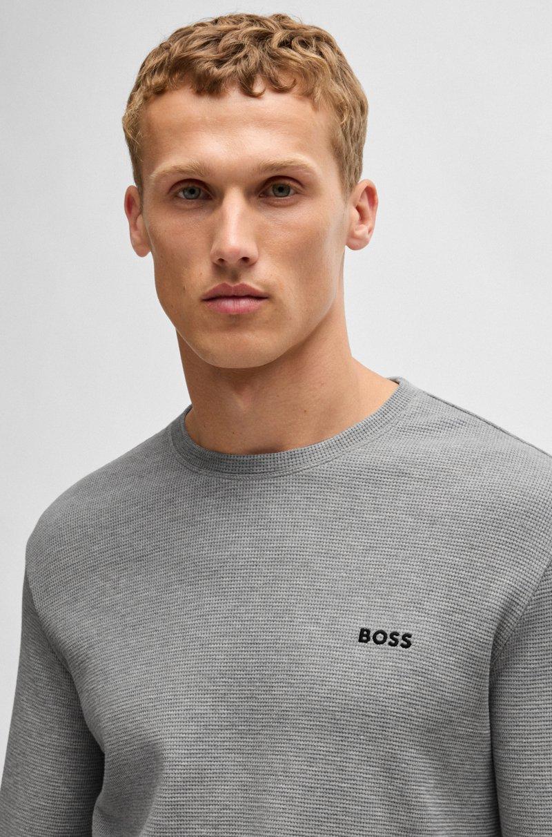Hugo Boss Camiseta De Pijama En Algodón Con Logo Bordado