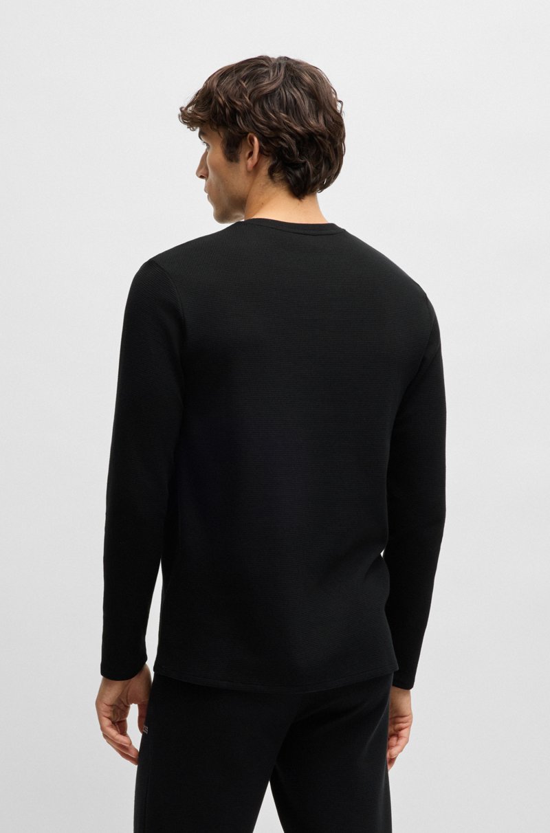 Hugo Boss Camiseta De Pijama En Algodón Con Logo Bordado
