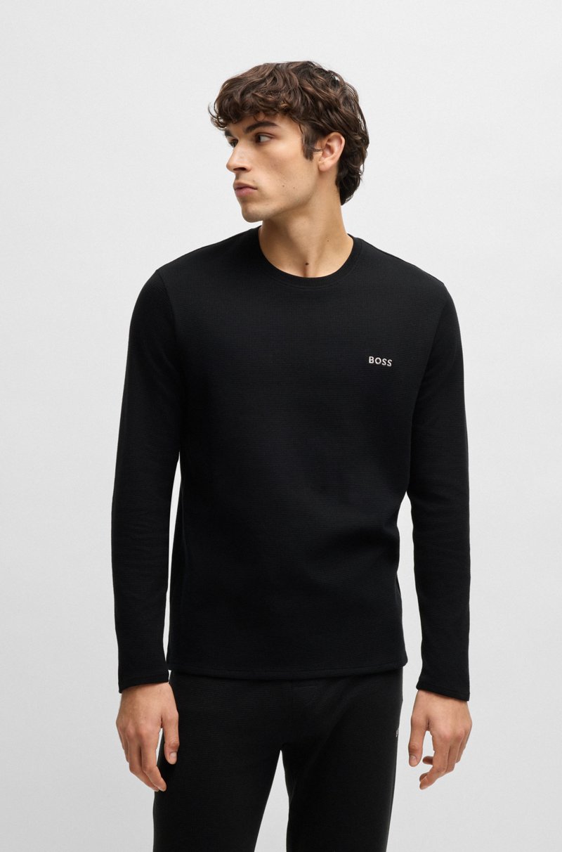 Hugo Boss Camiseta de pijama en algodón con logo bordado