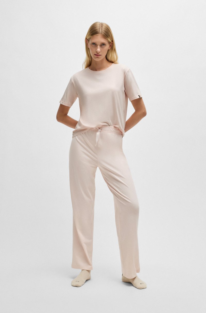 Hugo Boss Camiseta De Pijama En Punto De Algodón Elástico Con Logo Estampado