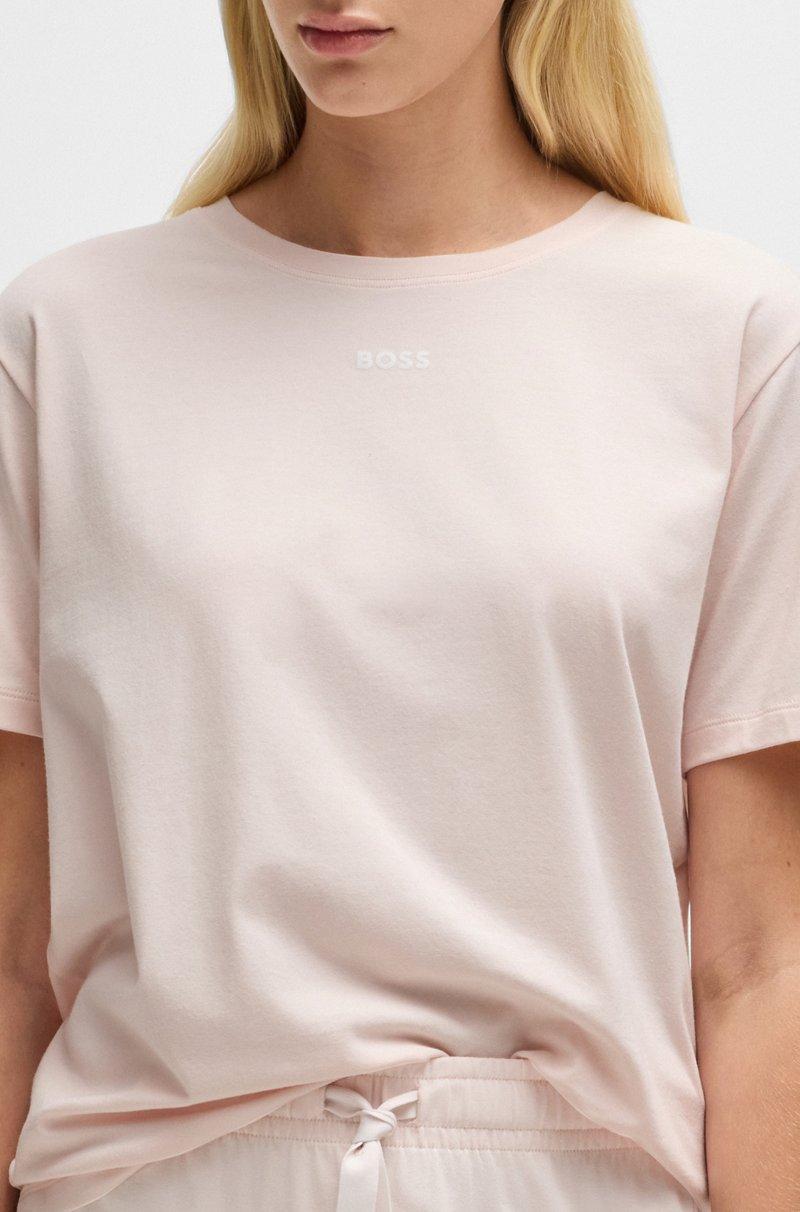 Hugo Boss Camiseta De Pijama En Punto De Algodón Elástico Con Logo Estampado