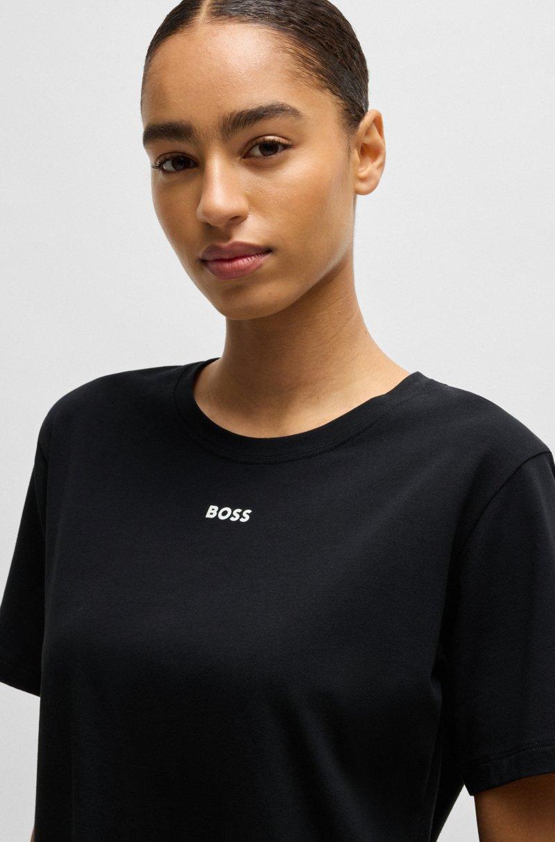 Hugo Boss Camiseta De Pijama En Punto De Algodón Elástico Con Logo Estampado