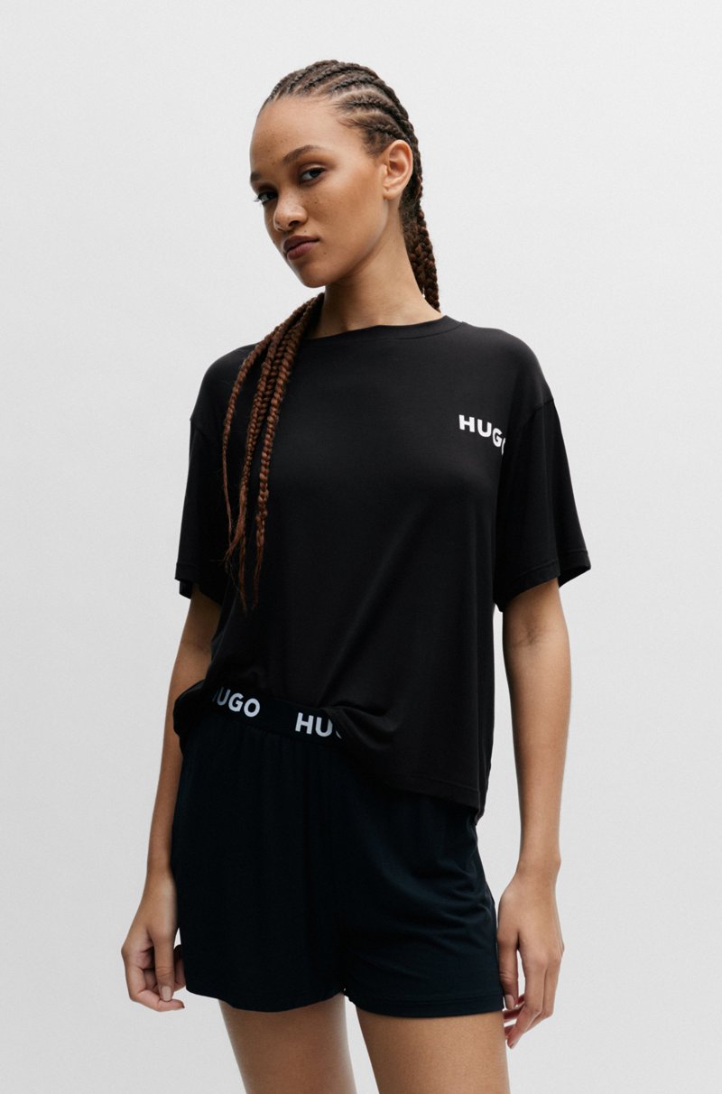 Hugo Boss Camiseta de pijama relaxed fit en punto elástico