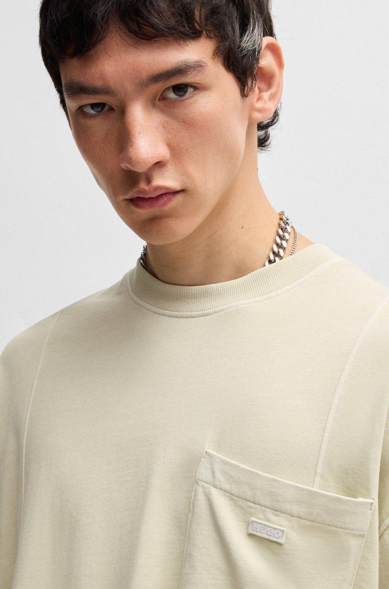 Hugo Boss Camiseta De Punto De Algodón Con Costuras Verticales