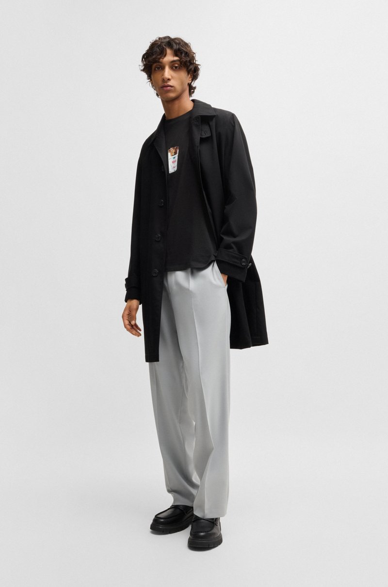 Hugo Boss Camiseta De Punto De Algodón Con Estampado De Cajetilla