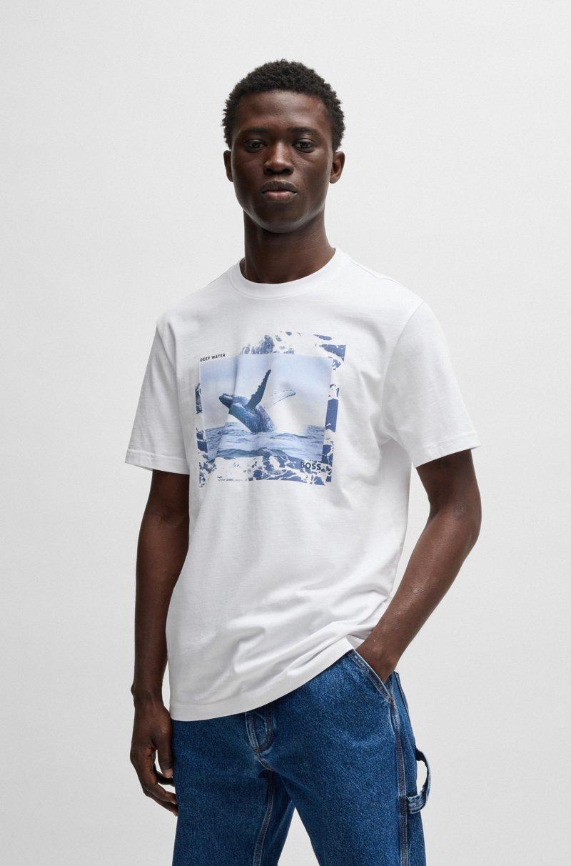 Hugo Boss Camiseta de punto de algodón con estampado fotográfico