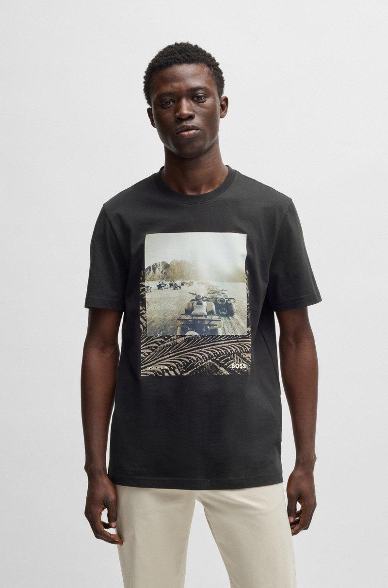 Hugo Boss Camiseta de punto de algodón con estampado fotográfico