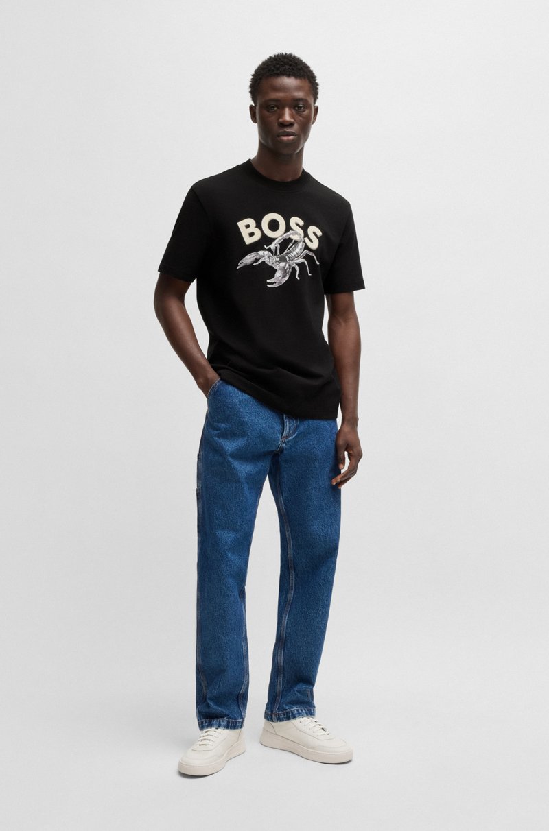 Hugo Boss Camiseta De Punto De Algodón Con Estampado Fotográfico