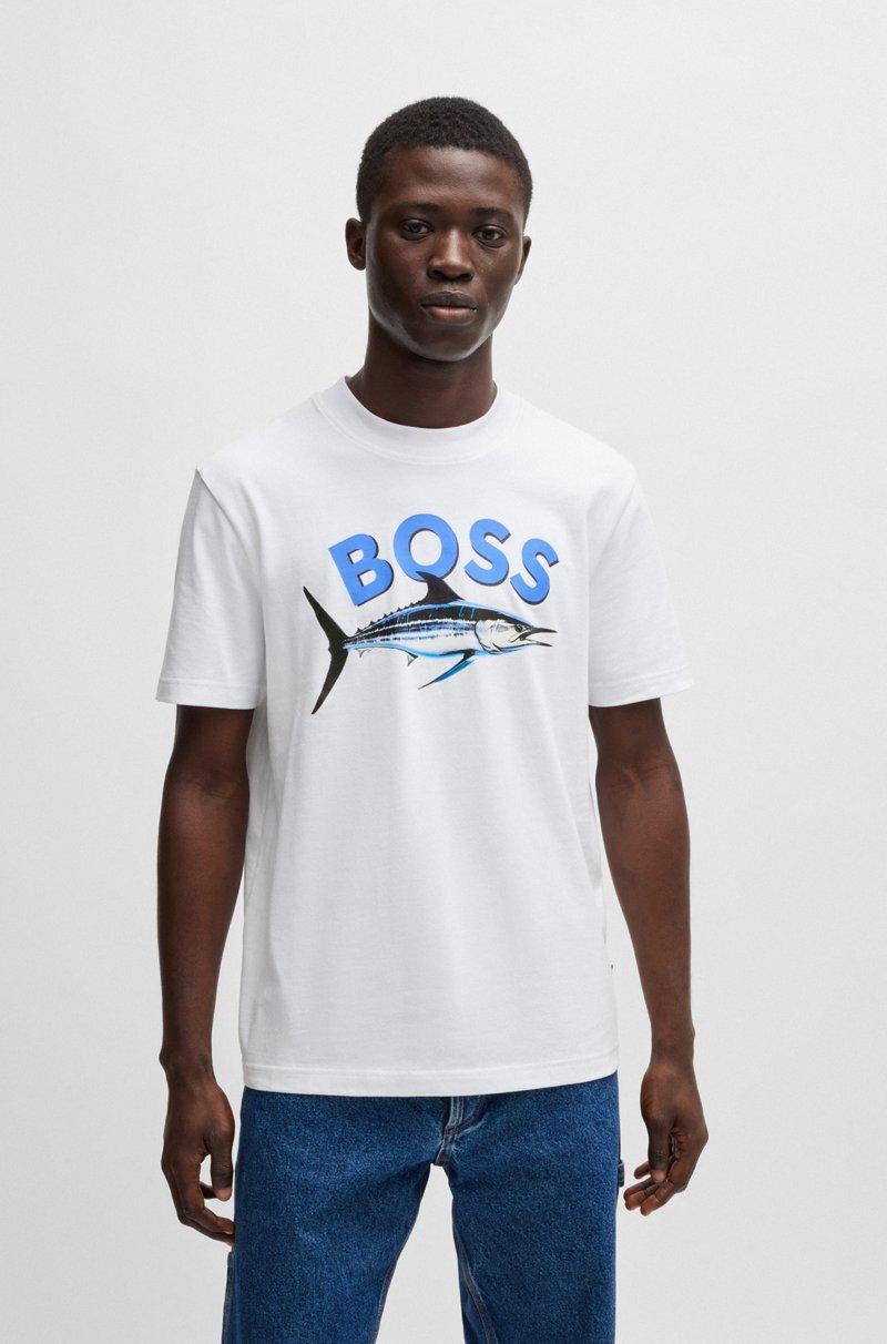 Hugo Boss Camiseta de punto de algodón con estampado fotográfico