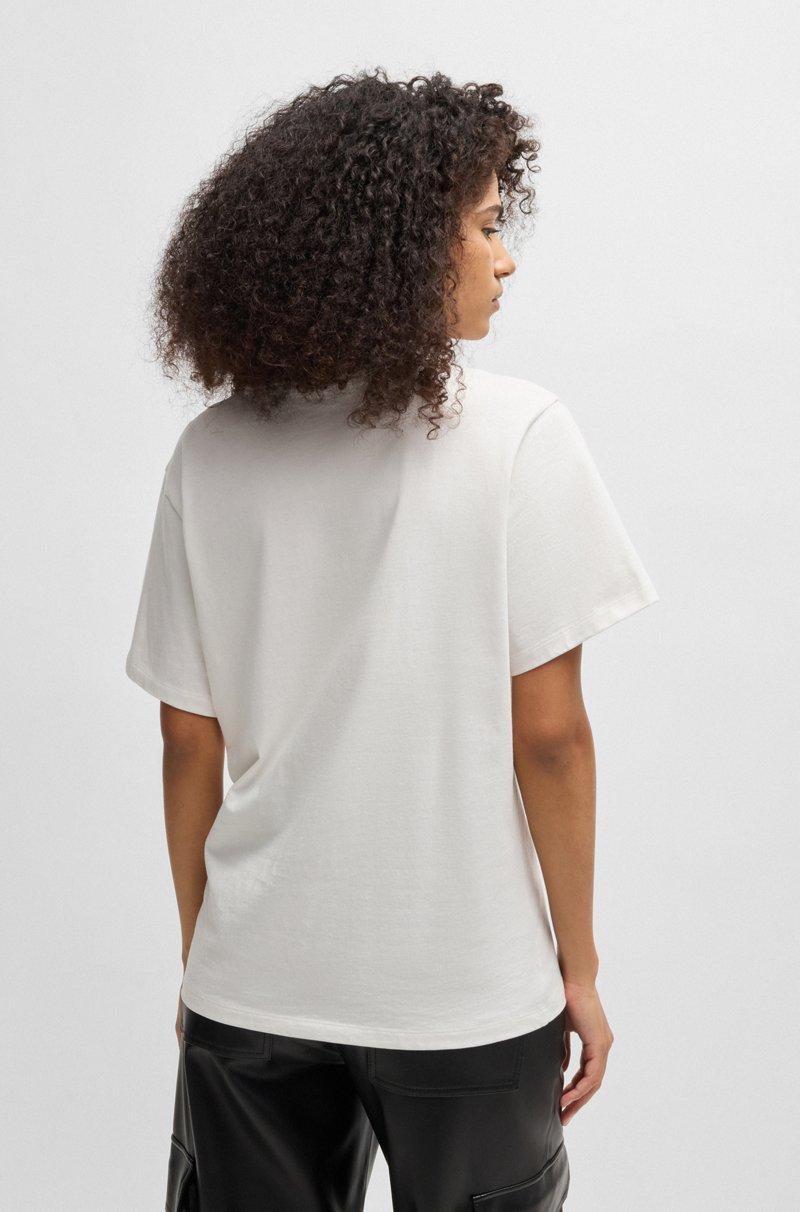 Hugo Boss Camiseta De Punto De Algodón Con Estampado Gráfico