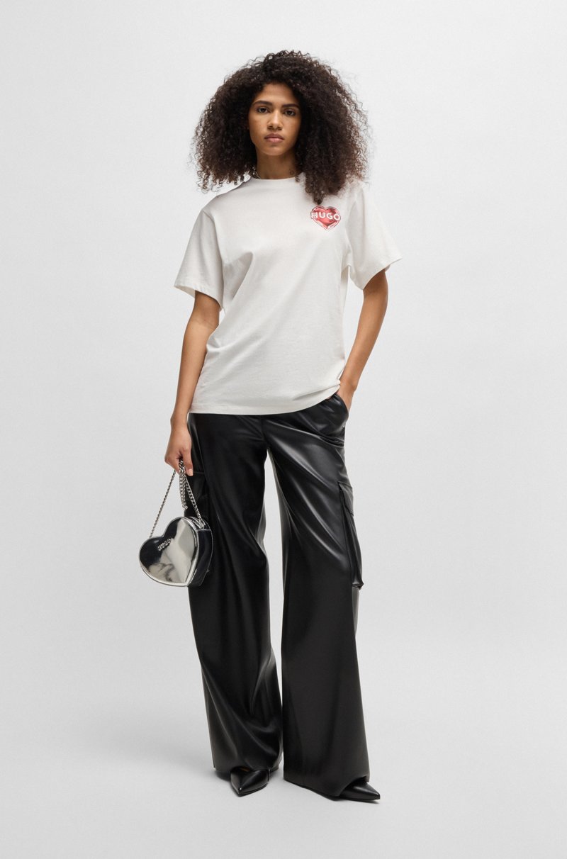 Hugo Boss Camiseta De Punto De Algodón Con Estampado Gráfico