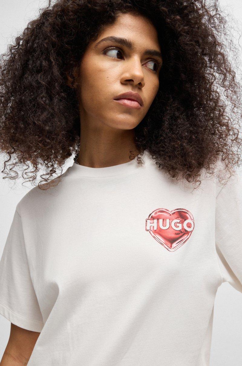 Hugo Boss Camiseta De Punto De Algodón Con Estampado Gráfico