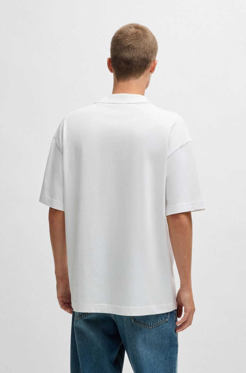 Hugo Boss Camiseta De Punto De Algodón Con Estampado Gráfico