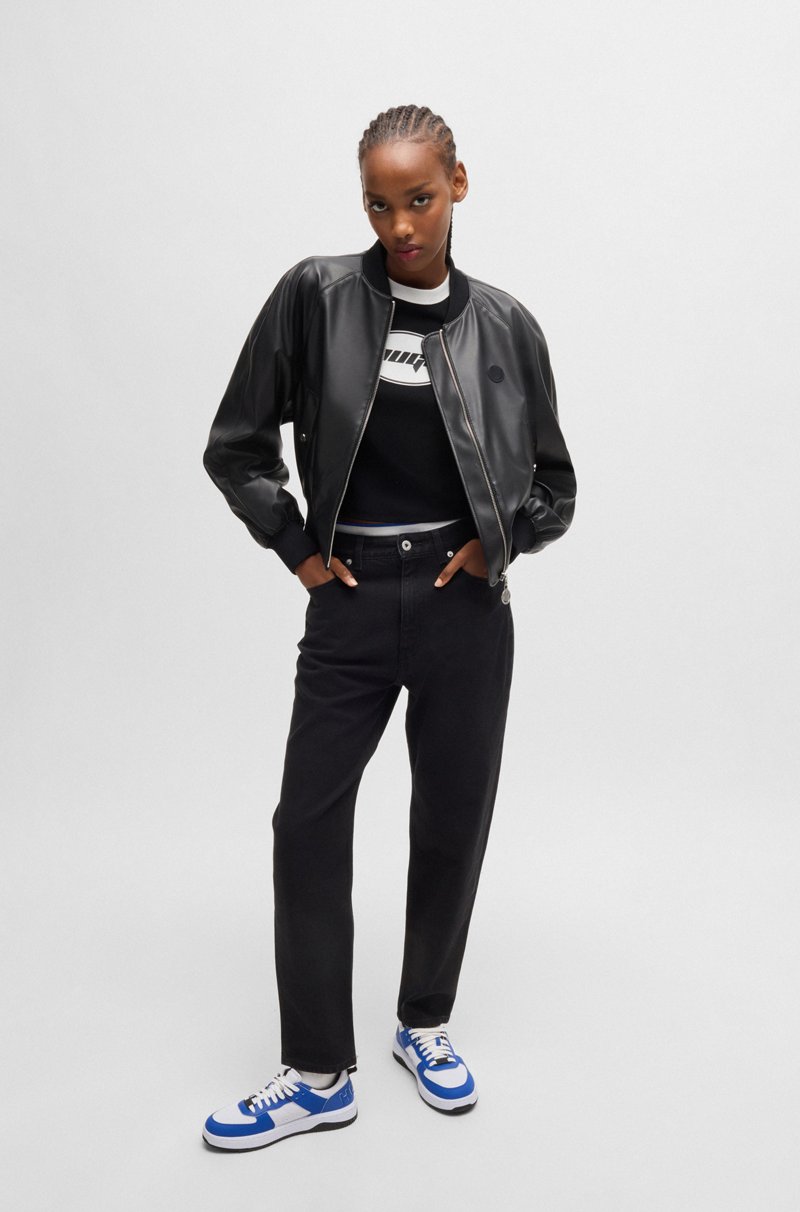 Hugo Boss Camiseta De Punto De Algodón Con Estampado Gráfico De Temporada