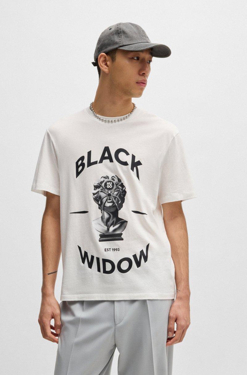Hugo Boss Camiseta de punto de algodón con estampado gráfico de araña