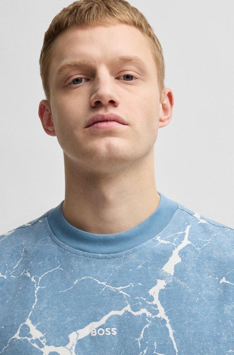 Hugo Boss Camiseta De Punto De Algodón Con Estampado Integral