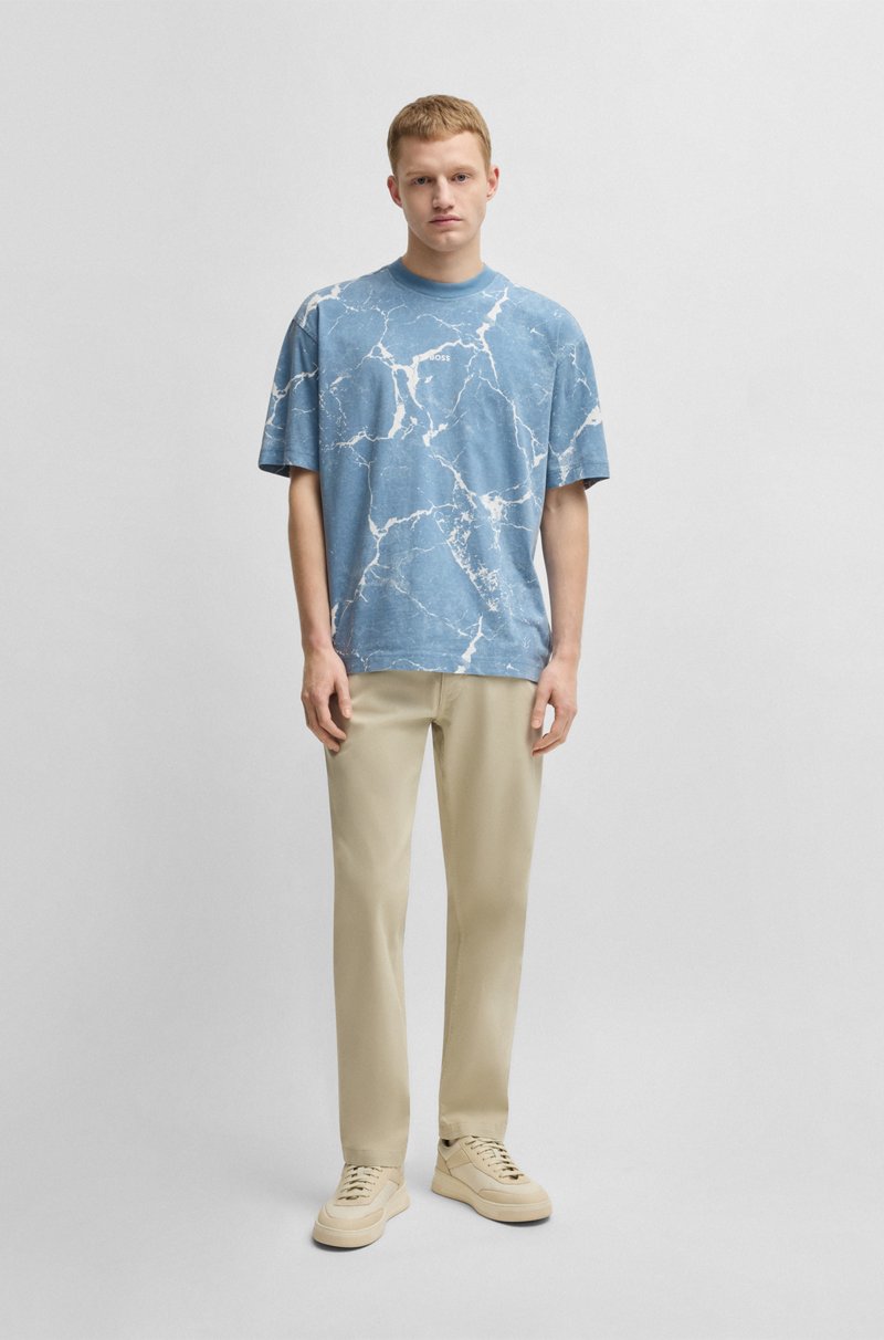 Hugo Boss Camiseta De Punto De Algodón Con Estampado Integral