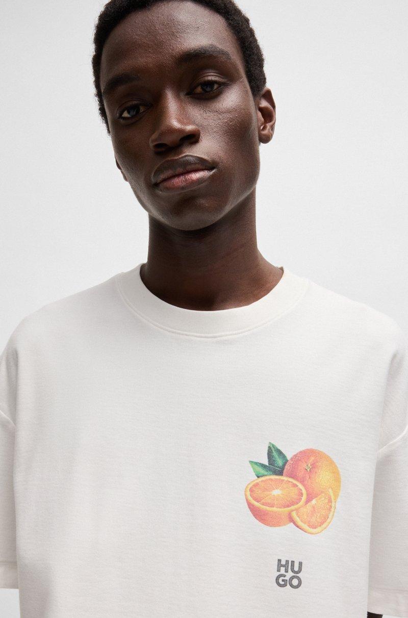 Hugo Boss Camiseta De Punto De Algodón Con Estampados De Naranjas