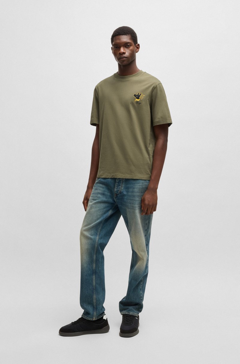 Hugo Boss Camiseta De Punto De Algodón Con Estampados Gráficos