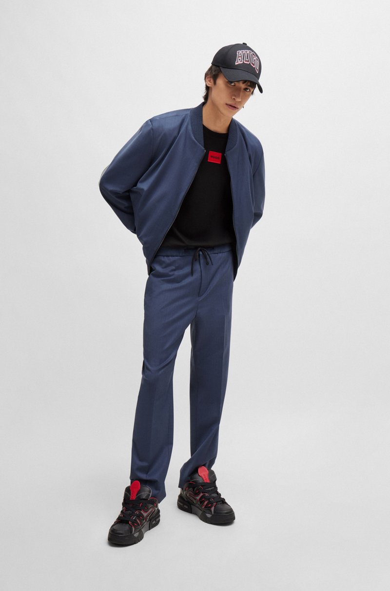 Hugo Boss Camiseta De Punto De Algodón Con Etiqueta Con Logo