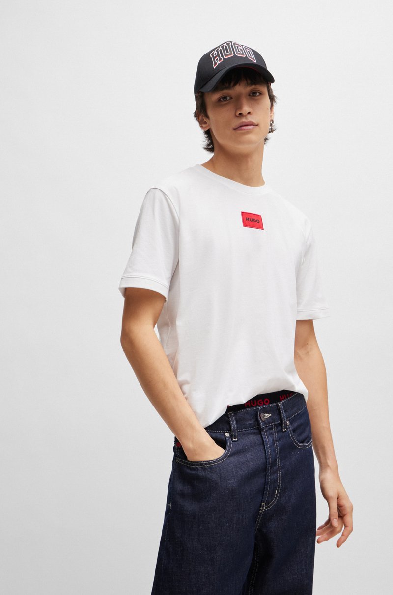 Hugo Boss Camiseta de punto de algodón con etiqueta con logo
