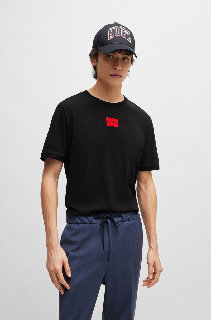 Hugo Boss Camiseta de punto de algodón con etiqueta con logo