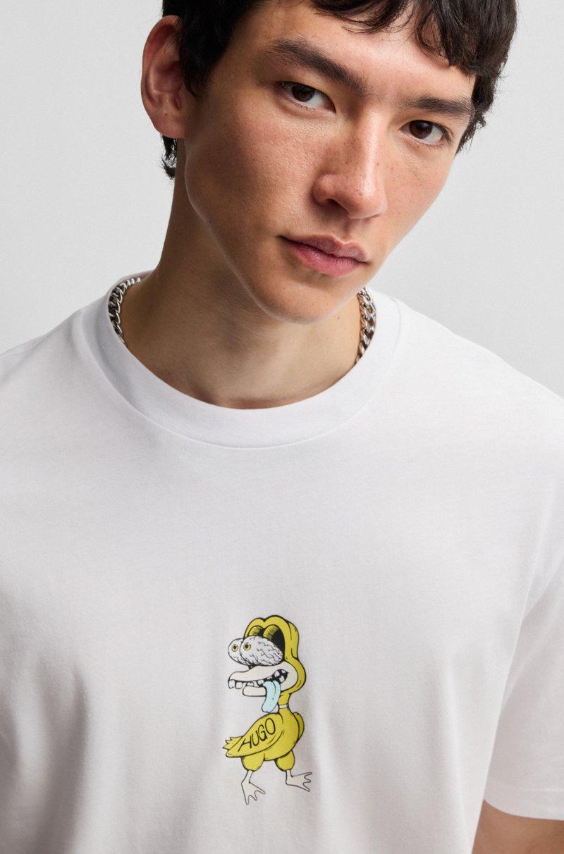 Hugo Boss Camiseta De Punto De Algodón Con Gráfico De Animal