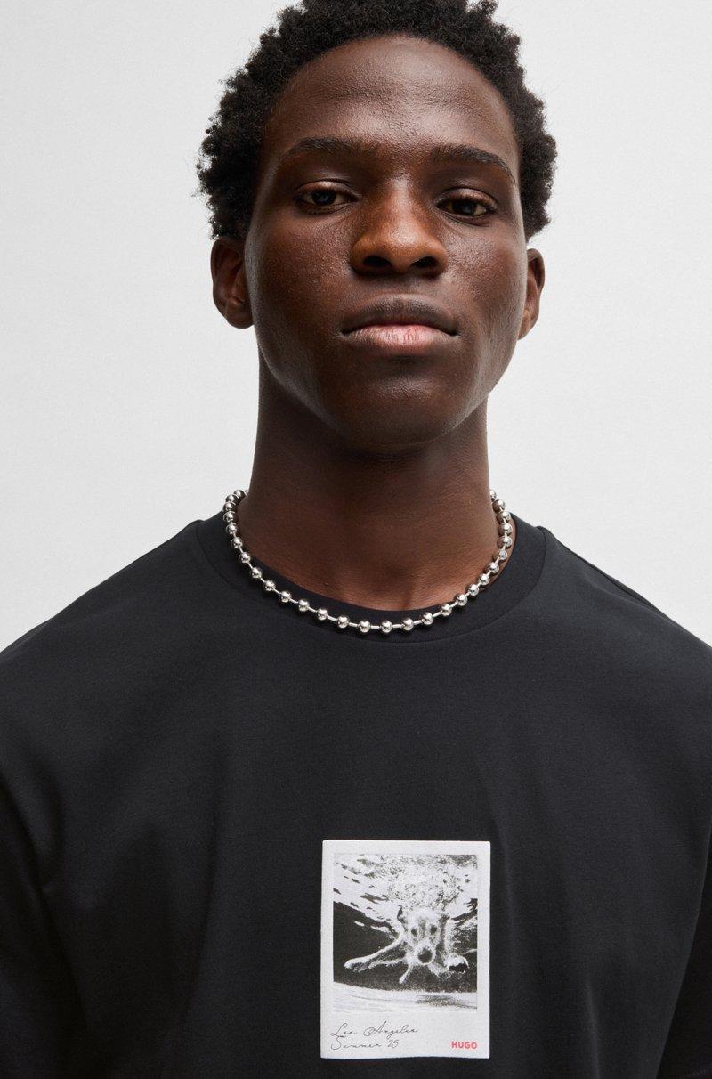 Hugo Boss Camiseta De Punto De Algodón Con Gráfico De Perro