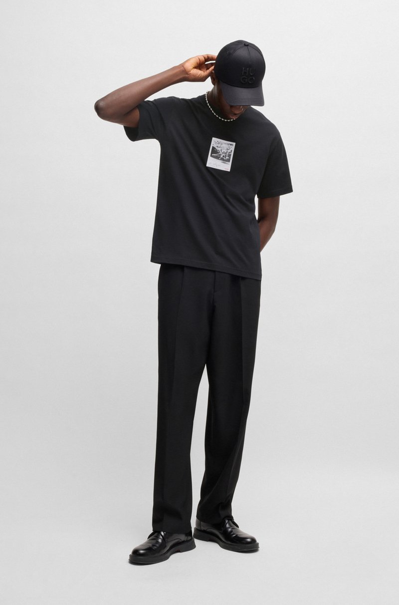 Hugo Boss Camiseta De Punto De Algodón Con Gráfico De Perro