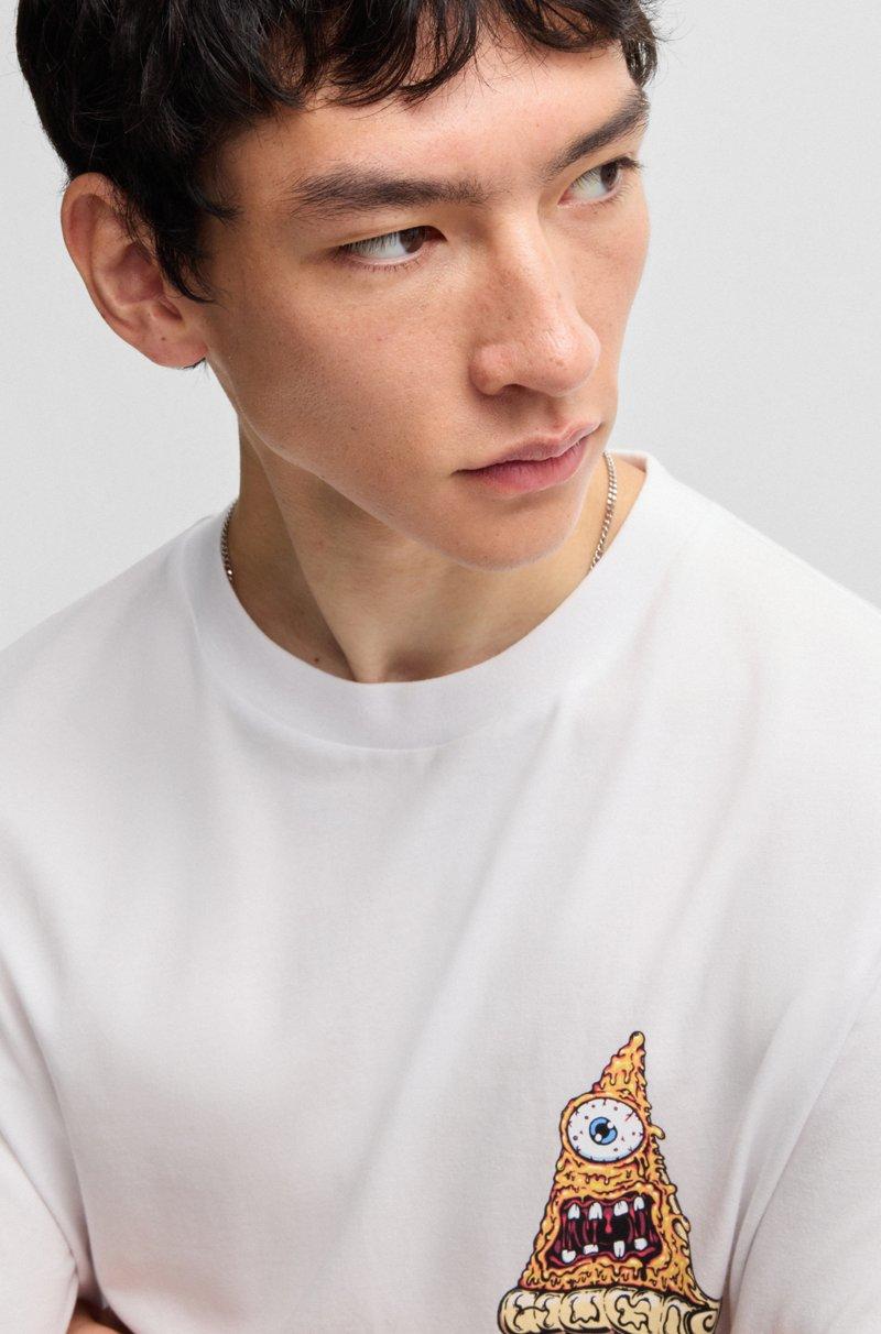 Hugo Boss Camiseta De Punto De Algodón Con Gráficos De Pizza