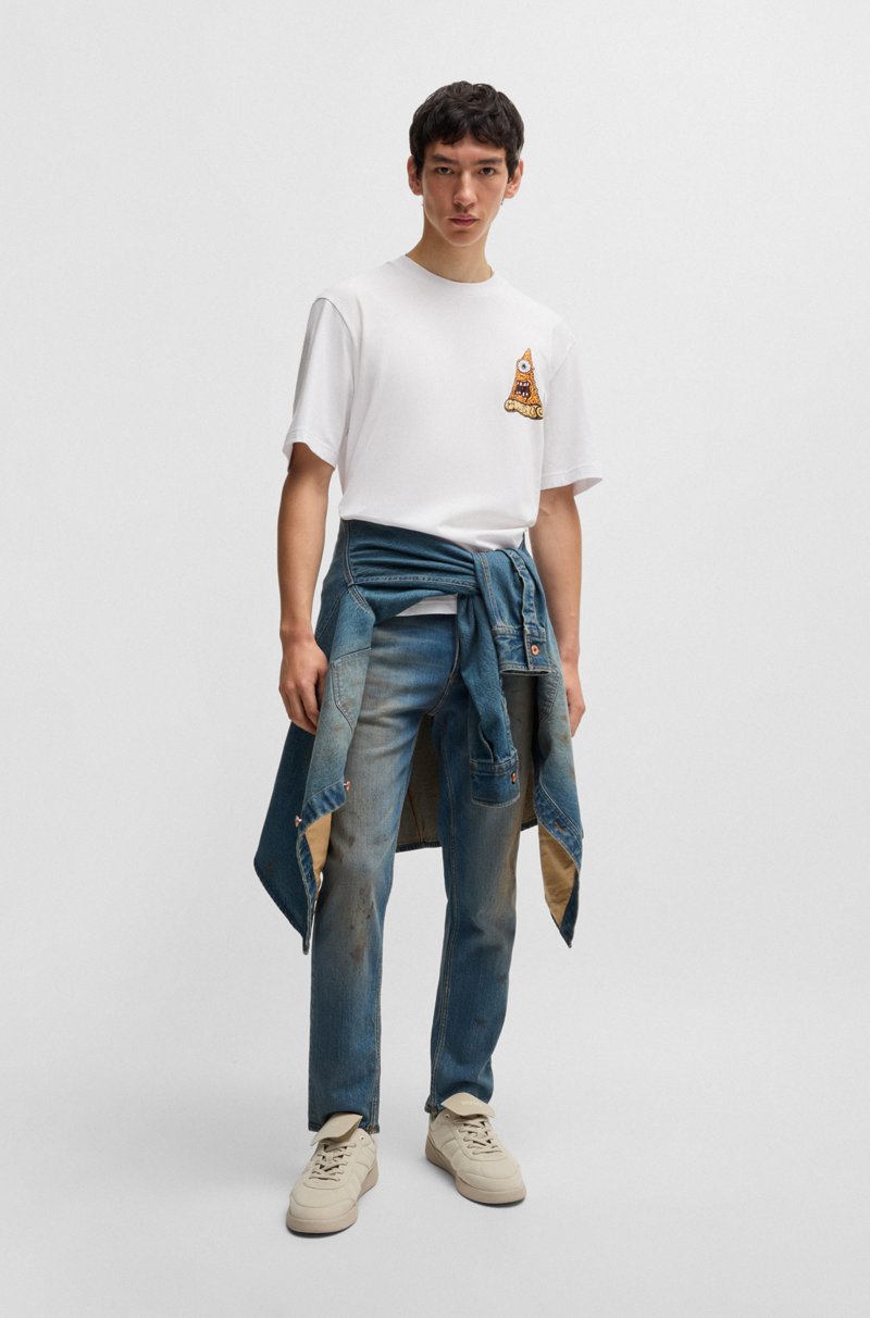 Hugo Boss Camiseta De Punto De Algodón Con Gráficos De Pizza