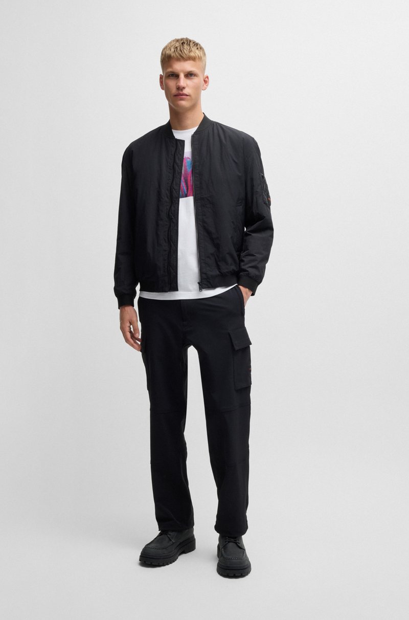 Hugo Boss Camiseta De Punto De Algodón Con Gráficos Inspirados En Los Viajes Por Carretera