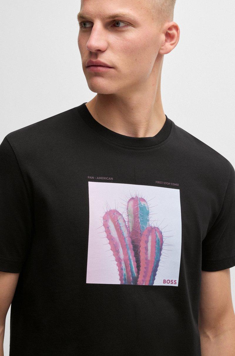 Hugo Boss Camiseta De Punto De Algodón Con Gráficos Inspirados En Los Viajes Por Carretera