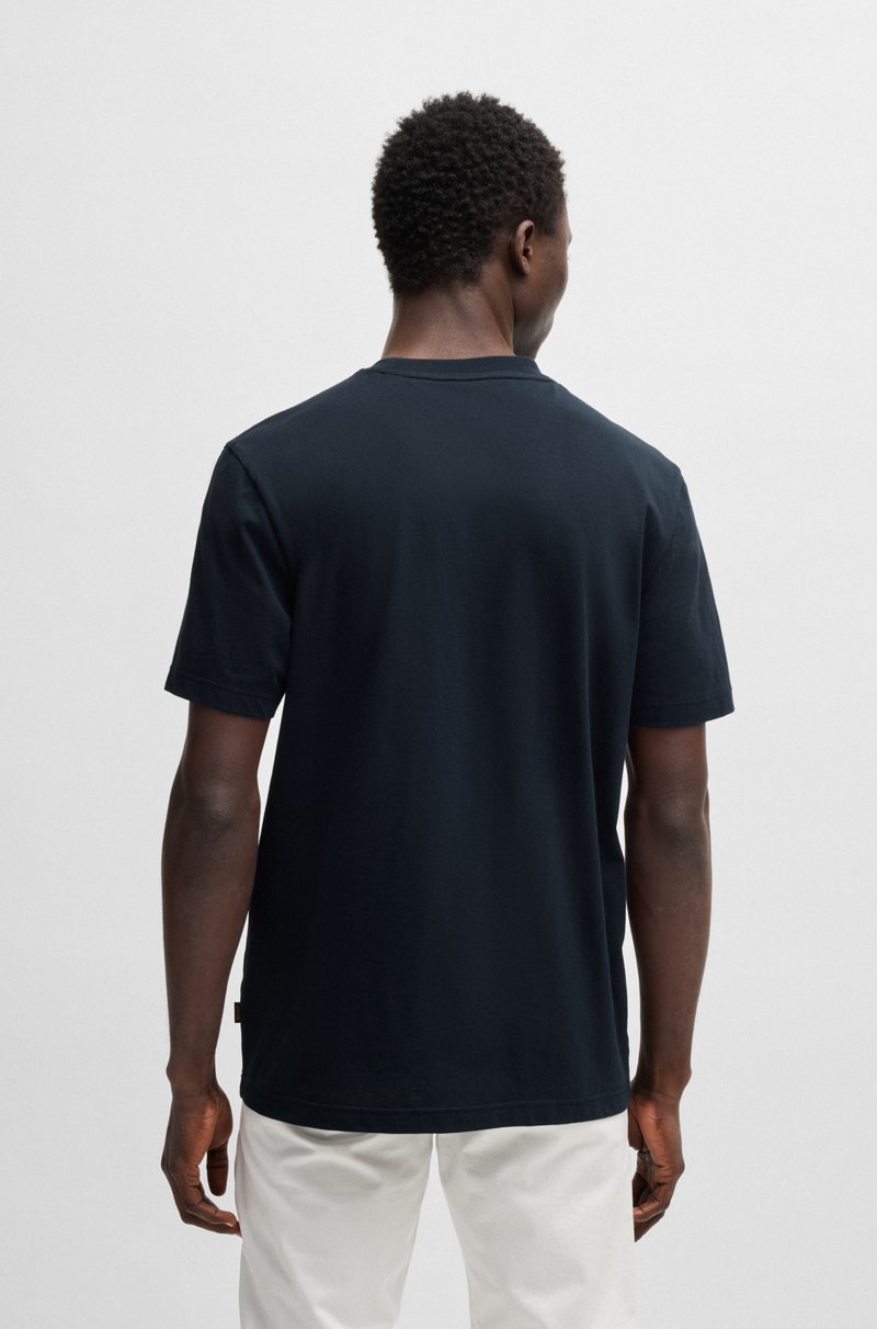 Hugo Boss Camiseta De Punto De Algodón Con Ilustración De Coordenadas